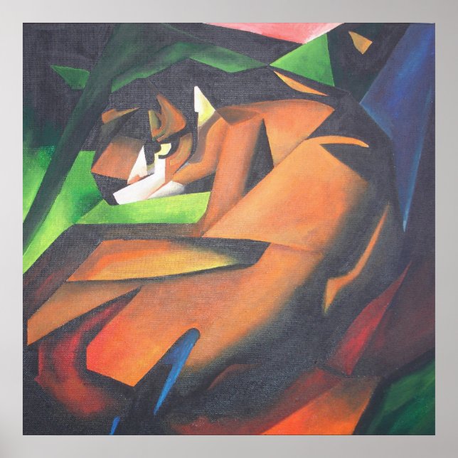 Tiger In Geometric Art Style Franz Marc Poster (Front)