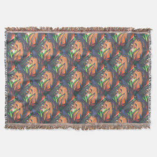 Tiger In Geometric Art Style Franz Marc Throw Blanket