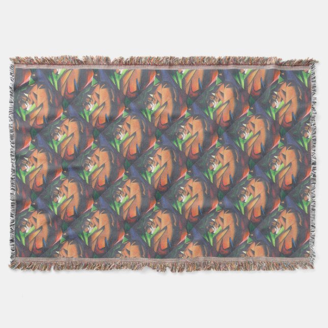 Tiger In Geometric Art Style Franz Marc Throw Blanket (Front)