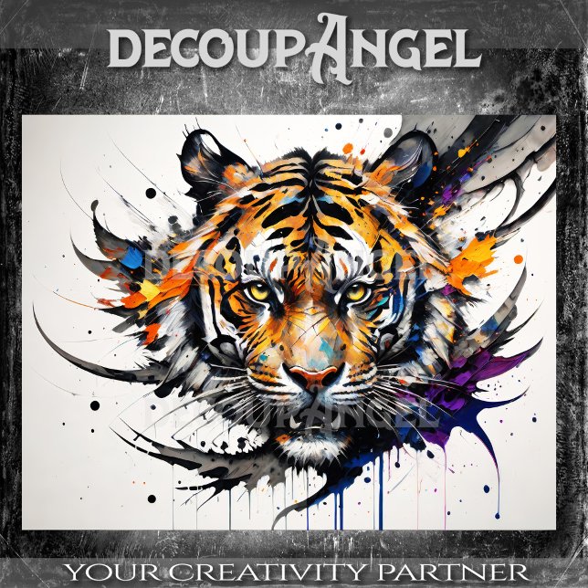 Tiger in Graffiti Art Decoupage Tissue Paper (Creator Uploaded)