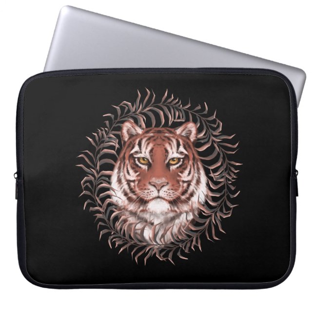 Tiger in grass laptop sleeve (Front)