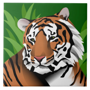 Tiger In Jungle Tile