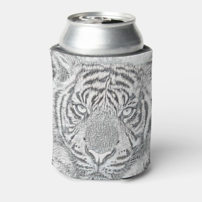 Tiger in Pencil Can Cooler (Can Back)