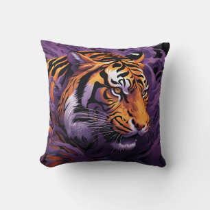 Tiger in purple cushion
