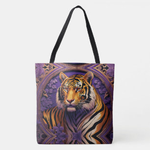 Tiger in purple tote bag