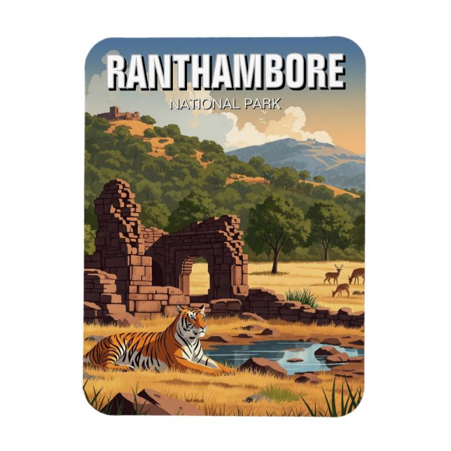 Tiger in Ranthambore National Park India Travel Magnet (Vertical)
