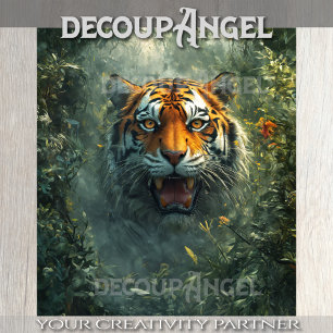 Tiger in the Jungle - Decoupage -  Tissue Paper