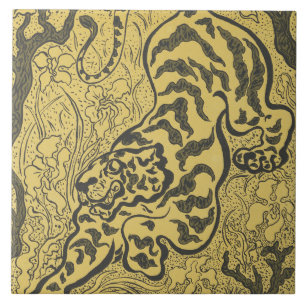 Tiger in the Jungle (Wild Animal) (by Paul Ranson) Ceramic Tile