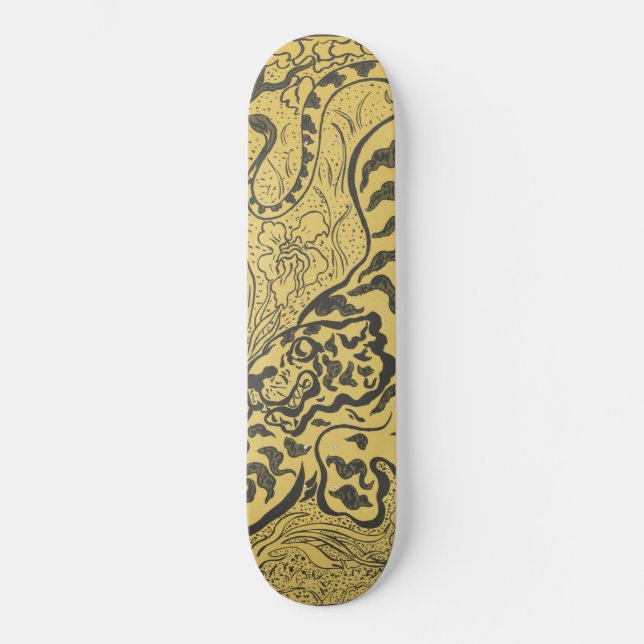 Tiger in the Jungle (Wild Animal) (by Paul Ranson) Skateboard (Front)