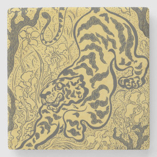 Tiger in the Jungle (Wild Animal) (by Paul Ranson) Stone Coaster
