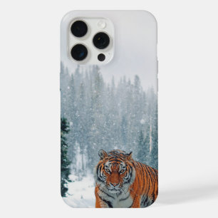 tiger in the snow iPhone 15 pro max case