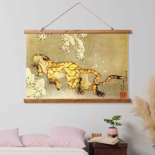 Tiger in the Snow Katsushika Hokusai 1849 Hanging Tapestry (Bedroom)