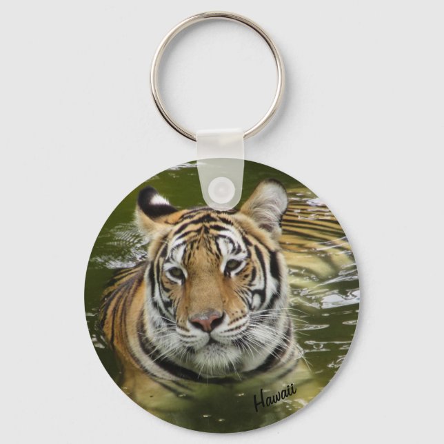 Tiger in the Water Key Ring (Front)