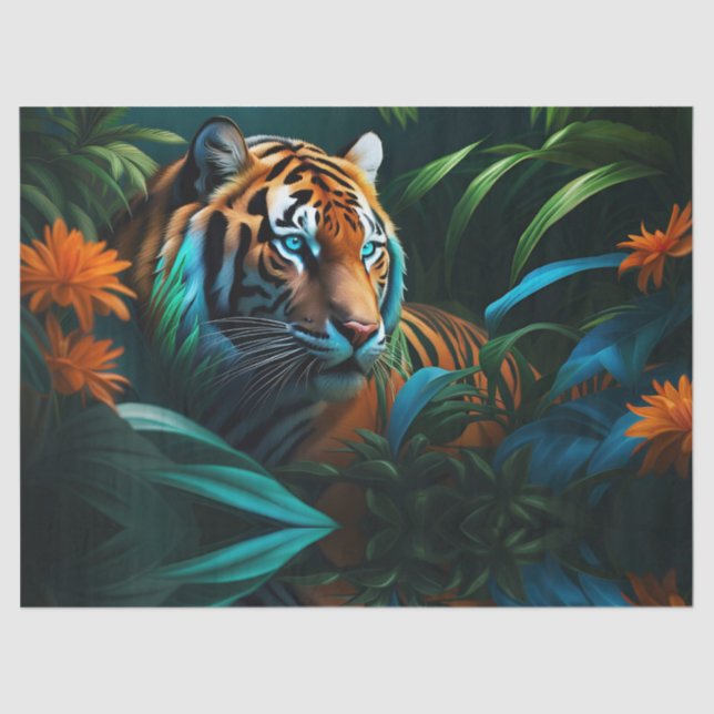 Tiger in Tropical Jungle Tissue Paper (Front)