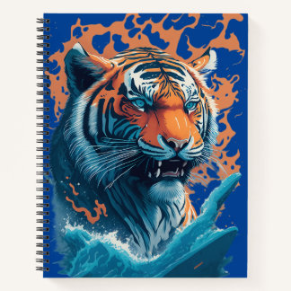 Tiger in water, cool Notebook for school