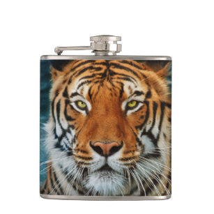 Tiger in Water Photograph Hip Flask