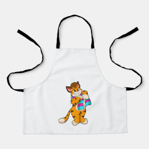 Tiger in Winter with Scarf Apron