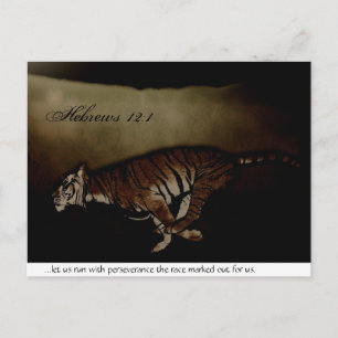 Tiger Inspirational Encouragment to Run the Race! Postcard
