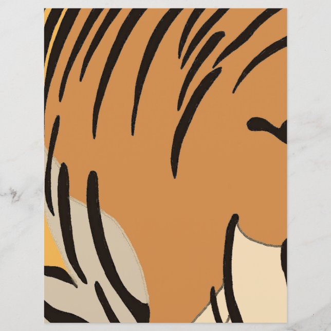 Tiger Inspired Animal Print Scrapbook Paper (Front)