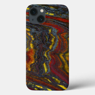 Tiger Iron In Red, Yellow, Blue iPhone 13 Case