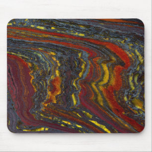Tiger Iron In Red, Yellow, Blue Mouse Pad