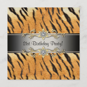 Tiger Jewel 21st Birthday Invitation Tiger 21