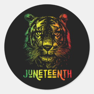 Tiger Juneteenth Cool Black History African Americ Classic Round Sticker