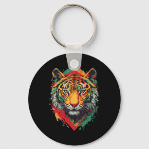 Tiger Juneteenth Cool Black History African Americ Key Ring