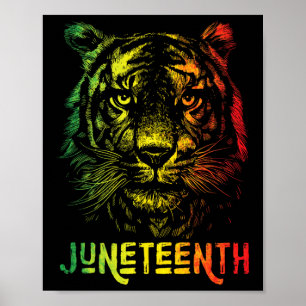 Tiger Juneteenth Cool Black History African Americ Poster