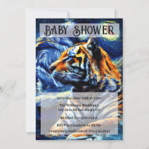 Tiger Jungle Animal & Starry Night Baby Shower    