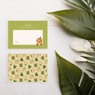 Tiger Jungle Baby Shower Parenting Advice Card