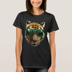 Tiger Jungle Big Cat Colourful Tiger Sunglasses T-Shirt