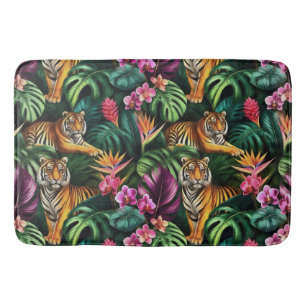 Tiger Jungle Dreams Seamless Surface Pattern Bath Mat