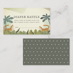 Tiger Jungle Safari Diaper Raffle Ticket Enclosure Card