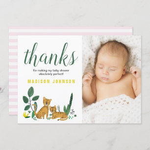 Tiger Jungle Thank you Baby Shower Photo Card