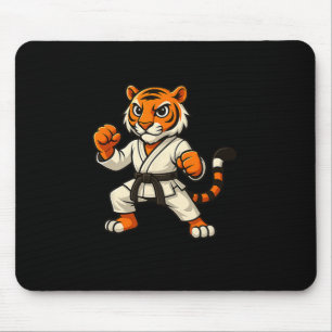 Tiger Karate Funny Black Belt Boys Girls Kids  Mouse Pad