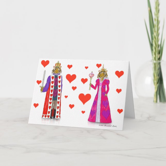 Tiger King and Queen of Hearts Holiday Card (Front)