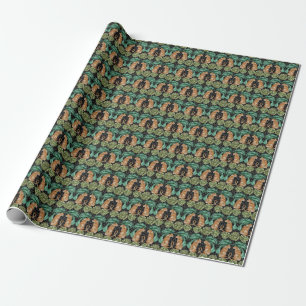 Tiger Leaves: Watercolor Jungle Seamless. Wrapping Paper