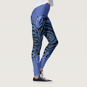 Tiger Leggings with Spilled Blue