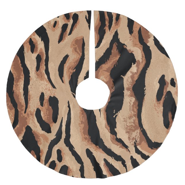Tiger Leopard: Animal Skin Seamless Brushed Polyester Tree Skirt (Front)