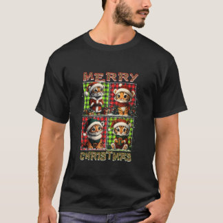 Tiger Leopard Buffalo Plaid Animals Lover Merry Ch T-Shirt
