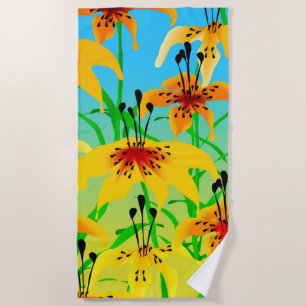 Tiger Lilies Beach Towel