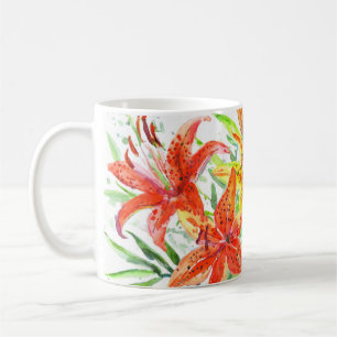 Tiger lilies flowers mug