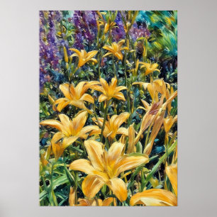 Tiger Lilies in Grease Paints (Patels) Poster
