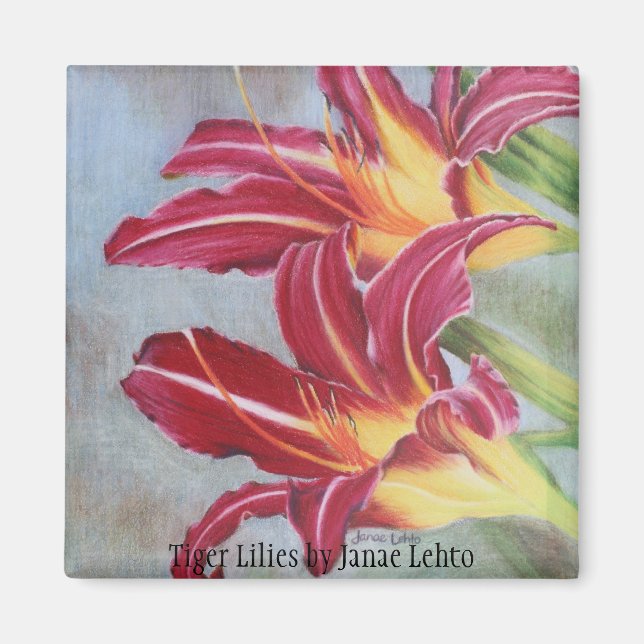 Tiger Lilies Magnet (Front)
