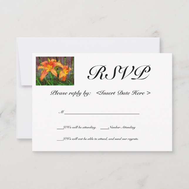 Tiger Lilies RSVP Card (Front)