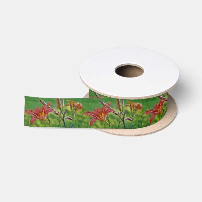 Tiger Lilies Satin Ribbon (Spool)
