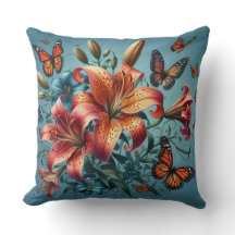 Tiger Lilies With Butterflies