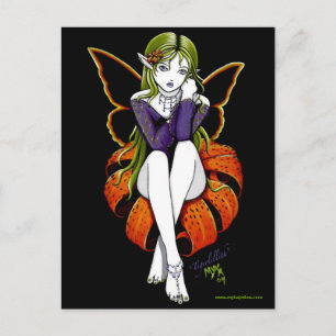 Tiger lillith Postcard Fairy Dark Flower Fantasy