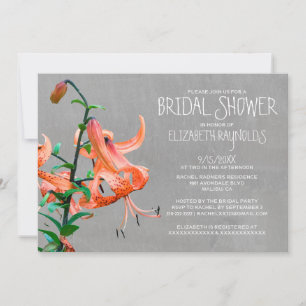 Tiger Lily Bridal Shower Invitations